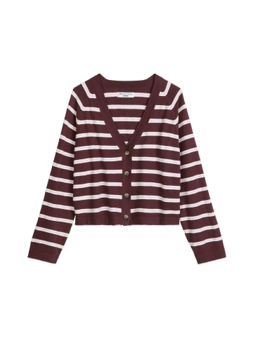 Marc O'Polo DENIM Gestreifter Cardigan regular in Dark Pink