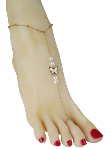 Adeliás Damen Fußkettchen – aus Edelstahl in gold