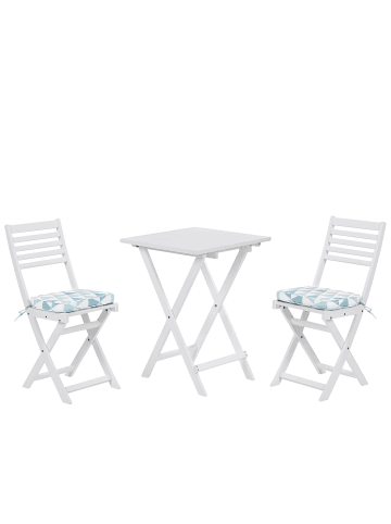 Beliani 3-tlg Bistro Set FIJI in Weiß/Blau