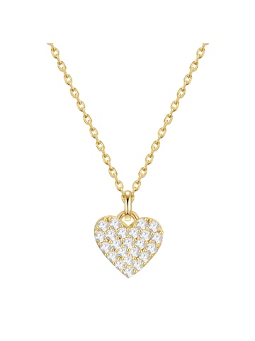 Glanzstücke München Halskette Herz Sterling Silber Zirkonia in gelbgold