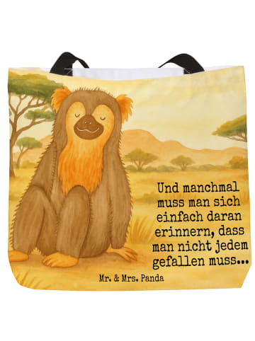 Mr. & Mrs. Panda Badetasche Affe Design mit Spruch in Weiß