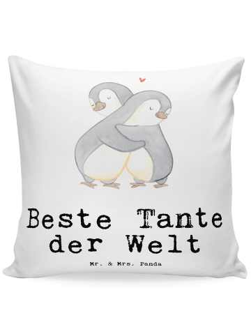 Mr. & Mrs. Panda 40x40 Kissen Pinguin Beste Tante der Welt mit S... in Weiß