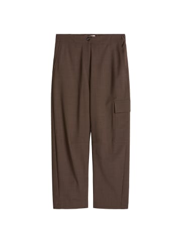 Marc O'Polo Woll-Cargohose barrel cropped in Burnt Coffee