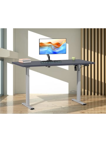 VCM  Schreibtisch höhenverstellbar Lona 110x50 in Silber / Anthrazit