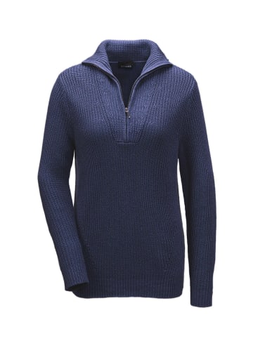 GOLDNER Kurzgröße: Sportiver Troyer mit Baumwollanteil in marine