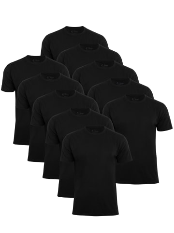 Cotton Prime® 10er Pack T-Shirt Basic O-Neck in Schwarz