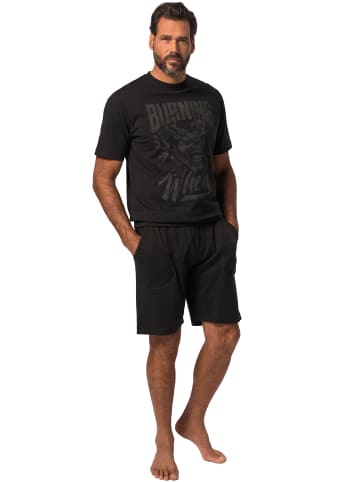 JP1880 Langer Schlafanzug in schwarz