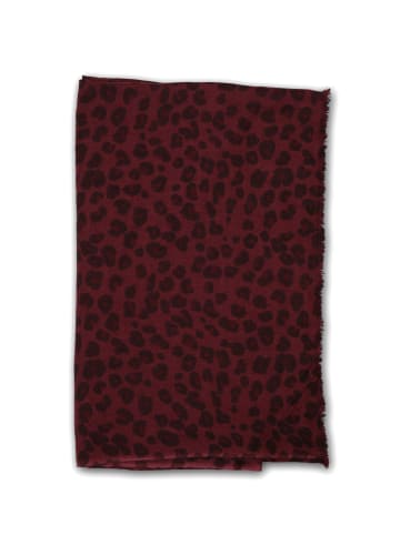 CASH-MERE.CH Bio Schal leopard in Burgunderrot