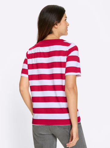 Sieh an! Kurzarm-Shirt in rot-weiß-geringelt