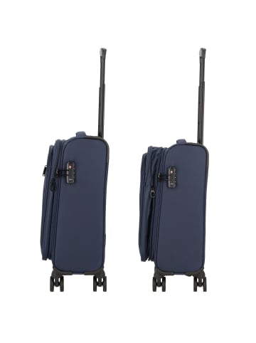 D&N Travel Line 9704 4 Rollen Kabinentrolley S 55 cm mit Dehnfalte in dark blue