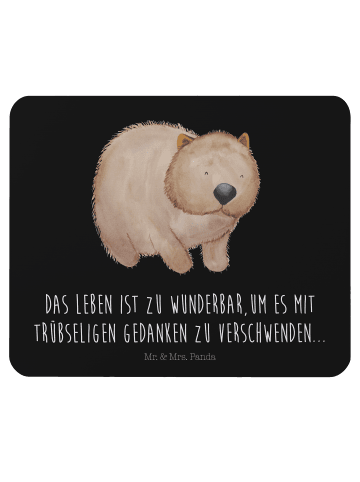 Mr. & Mrs. Panda Mauspad Wombat mit Spruch in Schwarz