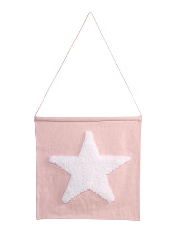 Happy Decor Kids Wanddekoration "Big Star" in Rosa/Weiß - 45x45  cm