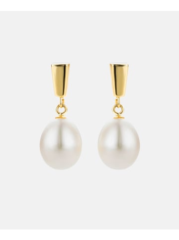 Diamant L'éternel Ohrringe aus 585 Gelbgold mit Perle