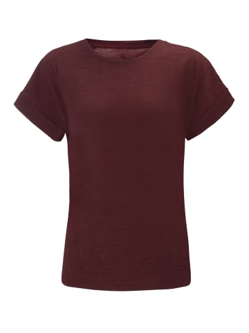 Gipfelglück Wandershirt Anna in Dk Wine Red Melange