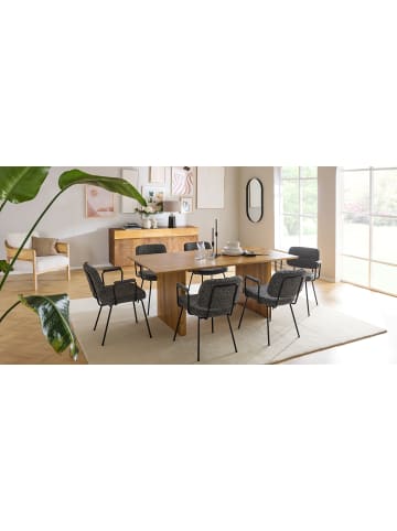 home24 Polsterstuhl Ukoli 2er-Set in Schwarz / Weiß