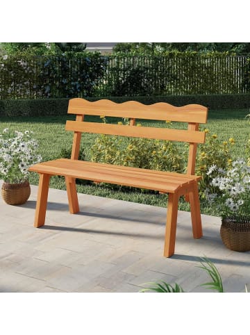 COSTWAY Gartenbank Akazienholz 2-Sitzer in Hellbraun