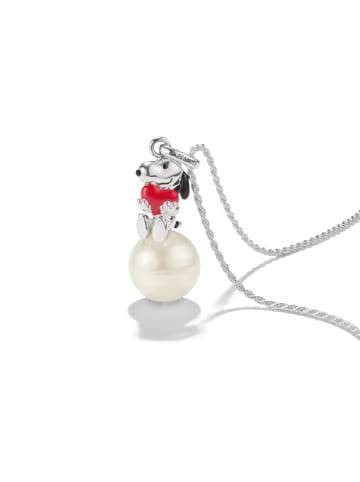 Thomas Sabo Anhänger Snoopy Mit Herz Auf Schneeball Peanuts in silberfarben, weiß, schwarz, rot