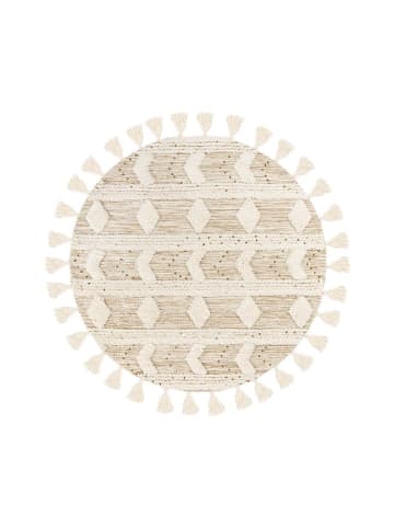 Kayoom Kurzflor Teppich Bohist 425 in creme - khaki - quadratisch