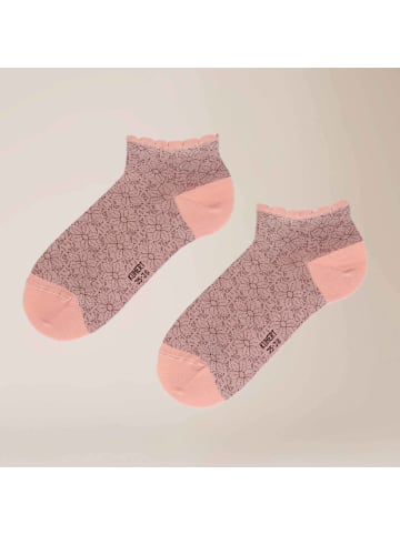 Kunert Sneakersocken Summer Flower Blumenmuster in coral