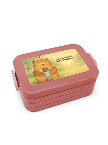 Mr. & Mrs. Panda Snack Box Bär Baby Design mit Spruch in Rot Pastell