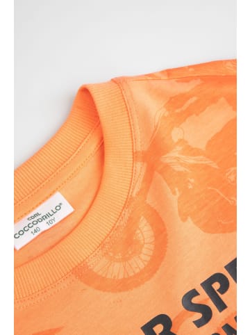 Coccodrillo Baumwoll-T-Shirt mit kurzen Ärmeln in orange
