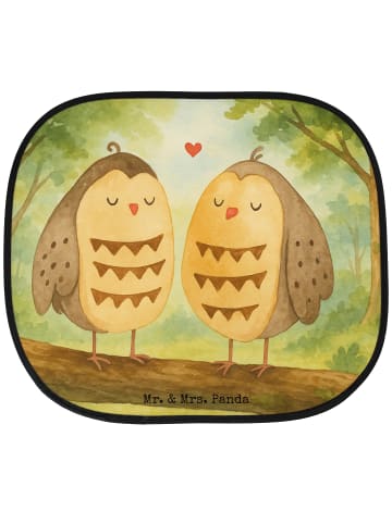 Mr. & Mrs. Panda Sonnenblende Auto Eulen Liebe Design ohne Spruch in Weiß