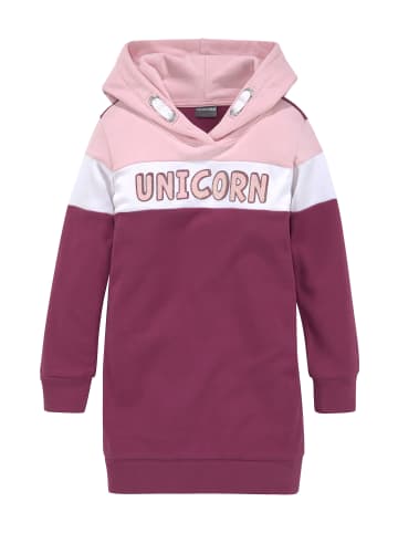 Kidsworld Sweatkleid in rosa-weiß-bordeaux