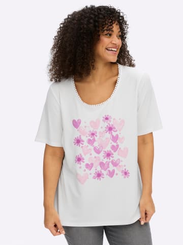 sheego Shirt in ecru-hellrosé