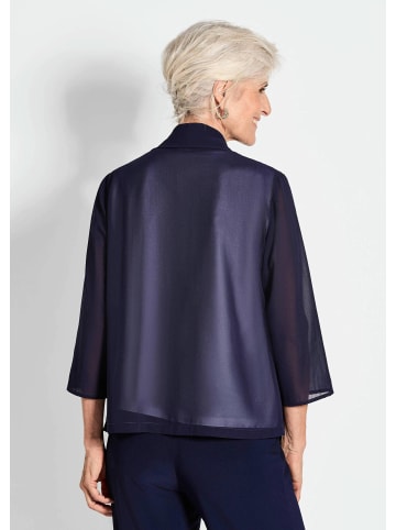 GOLDNER Blaue leichte Jacke mit Schalkragen, Halbarm in marine