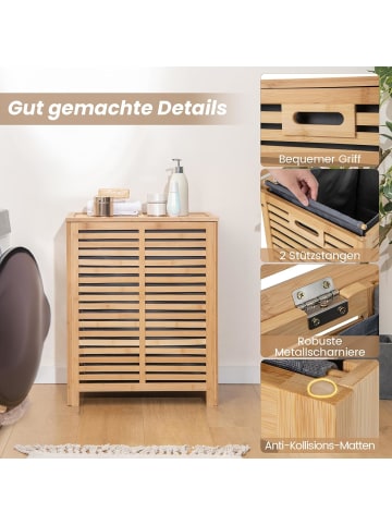 COSTWAY Wäschekorb 80L in Hellbraun