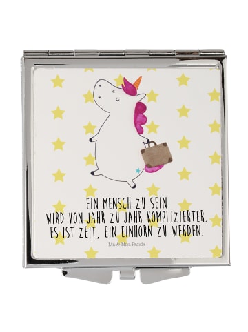 Mr. & Mrs. Panda Taschenspiegel Einhorn Koffer mit Spruch in Weiß