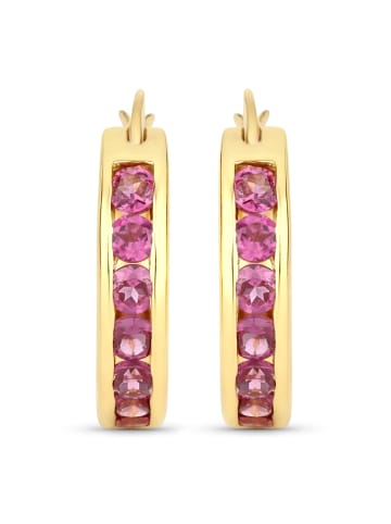 Rafaela Donata Creolen aus Sterling Silber mit Rhodolith in gelbgold