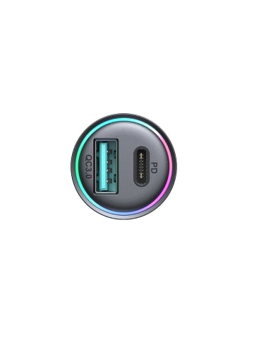 Mcdodo Zigarettenanzünder-Ladegerät 60W USB-A USB-C Mini-Ladegerät Schwarz