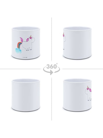 Mr. & Mrs. Panda Großer Übertopf Einhorn Pupsen ohne Spruch in Weiß