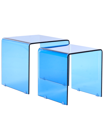 Beliani 2er-Set Beistelltisch KENDALL in Blau