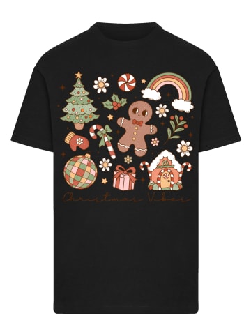 F4NT4STIC T-Shirt Weihnachten Vibes Cozy Cute Winter in schwarz