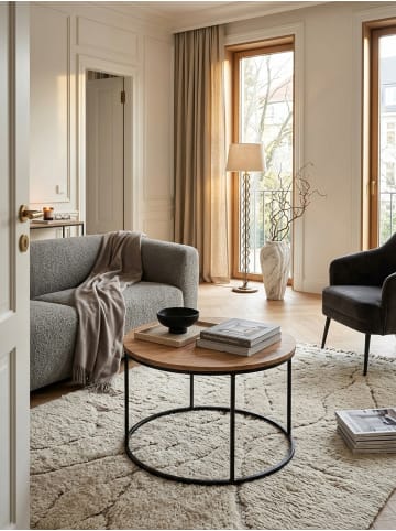 KADIMA DESIGN Couchtisch 60x43x60 cm Massivholz / Metall Sofatisch, Design