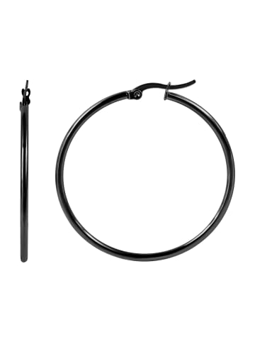 Adeliás Damen Ohrringe – Creole aus Edelstahl in schwarz