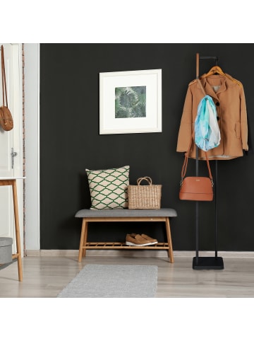 relaxdays Garderobenständer in Schwarz/Braun- (B)30 x (H)173 x (T)25 cm