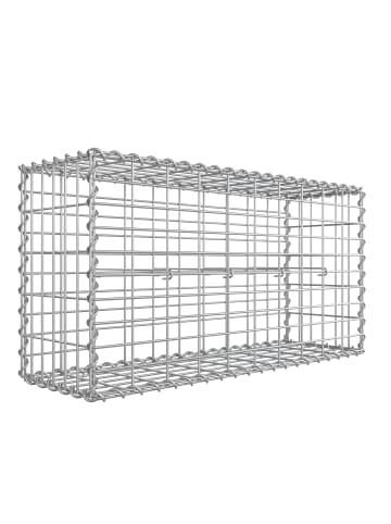 SONGMICS Gabionen Patya in Silbern - (B)100 x (H)50 x (T)30 cm