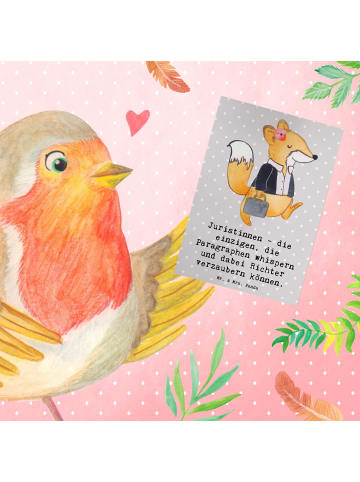 Mr. & Mrs. Panda valentinstagskarte Juristin Zauber mit Spruch in Grau Pastell