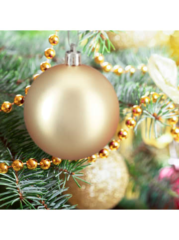 relaxdays 100-tlg. Weihnachtskugeln Set in Champagner