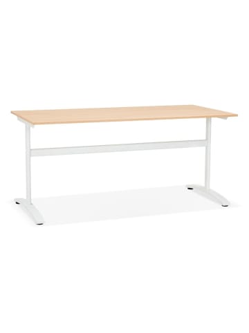 KADIMA DESIGN Schreibtisch 160x80 cm minimalistisch, für Arbeitszimmer in Beige-Weiß