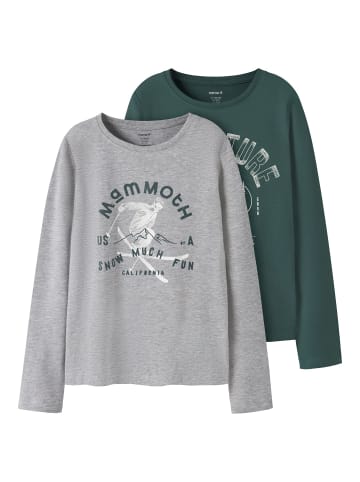 name it 2er-Pack Oberteil mit langen Ärmeln in Grey Melange