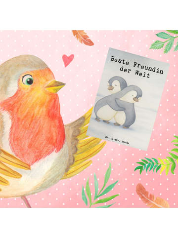 Mr. & Mrs. Panda valentinstagskarte Pinguin Beste Freundin der W... in Weiß