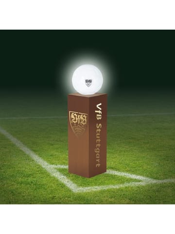 MAXXMEE VfB Stuttgart LED-Dekosäule Rost-Optik mit Leuchtkugel - 84 cm