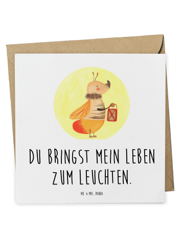 Mr. & Mrs. Panda Deluxe Karte Glühwürmchen mit Spruch in Weiß