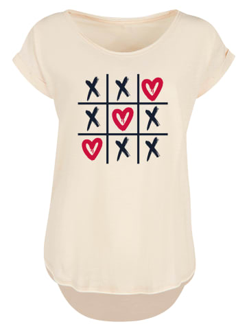 F4NT4STIC Long Cut T-Shirt Valentinstag Herz Tic Tac Toe in Whitesand