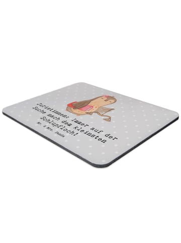 Mr. & Mrs. Panda Mouse-Pad Juristin Schlupfloch mit Spruch in Grau Pastell