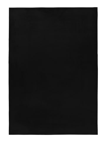 KADIMA DESIGN Teppich Kurzflor Uni-Look Polyester Wohnzimmer waschbar in Schwarz
